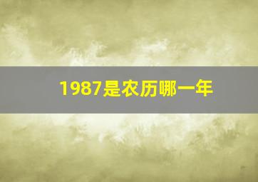 1987是农历哪一年