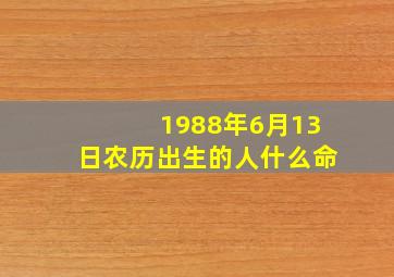 1988年6月13日农历出生的人什么命