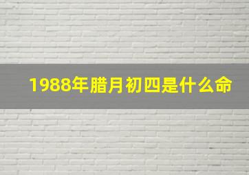 1988年腊月初四是什么命