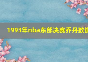 1993年nba东部决赛乔丹数据