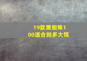 19款黑蜘蛛100适合抛多大饵