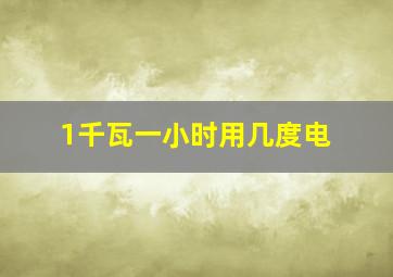 1千瓦一小时用几度电