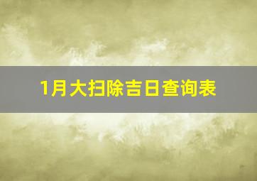 1月大扫除吉日查询表