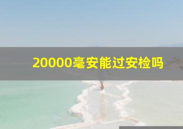 20000毫安能过安检吗