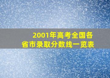 2001年高考全国各省市录取分数线一览表