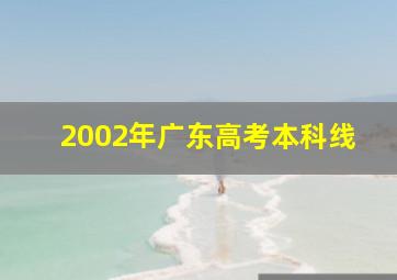 2002年广东高考本科线