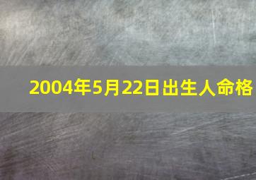 2004年5月22日出生人命格