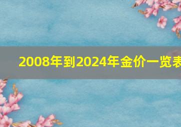 2008年到2024年金价一览表