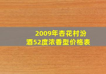 2009年杏花村汾酒52度浓香型价格表