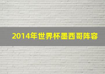 2014年世界杯墨西哥阵容