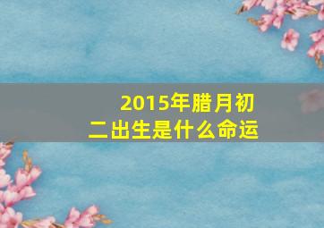 2015年腊月初二出生是什么命运