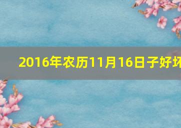 2016年农历11月16日子好坏