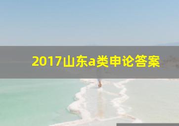 2017山东a类申论答案