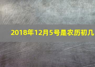 2018年12月5号是农历初几