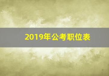 2019年公考职位表