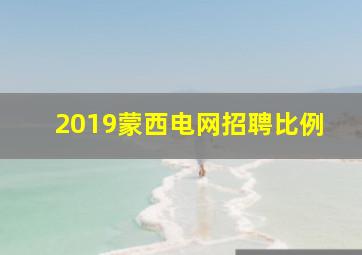 2019蒙西电网招聘比例