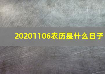 20201106农历是什么日子