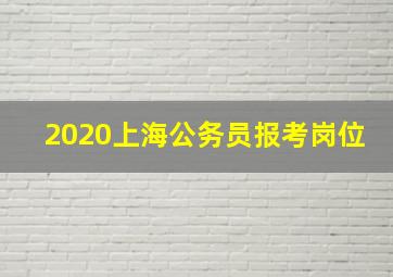 2020上海公务员报考岗位