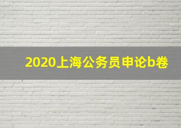 2020上海公务员申论b卷