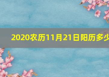 2020农历11月21日阳历多少