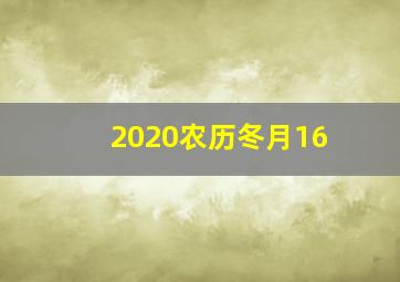 2020农历冬月16