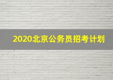 2020北京公务员招考计划