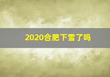 2020合肥下雪了吗