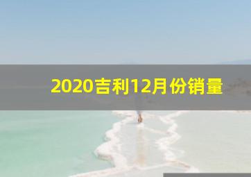 2020吉利12月份销量