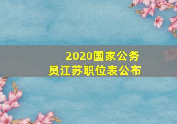 2020国家公务员江苏职位表公布