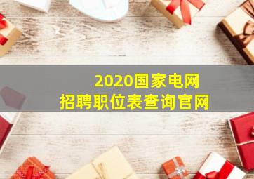 2020国家电网招聘职位表查询官网