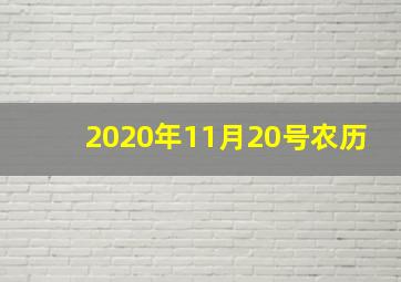 2020年11月20号农历