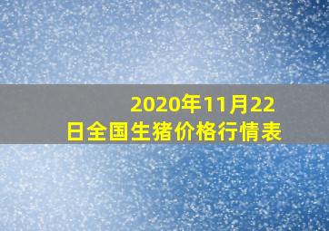 2020年11月22日全国生猪价格行情表