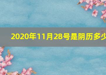 2020年11月28号是阴历多少