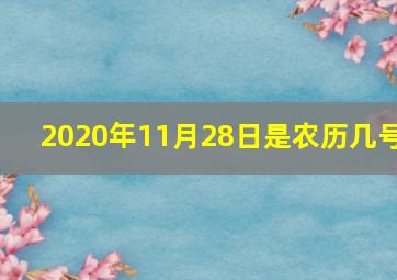 2020年11月28日是农历几号