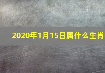 2020年1月15日属什么生肖