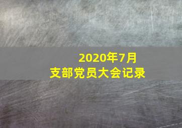 2020年7月支部党员大会记录