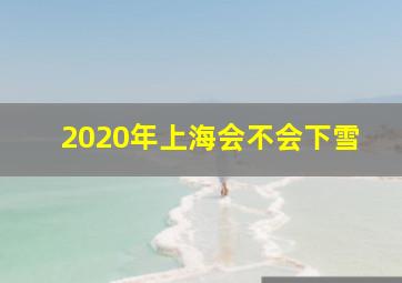 2020年上海会不会下雪