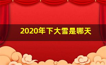 2020年下大雪是哪天