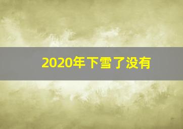 2020年下雪了没有