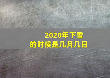 2020年下雪的时候是几月几日