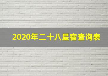 2020年二十八星宿查询表