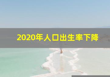 2020年人口出生率下降