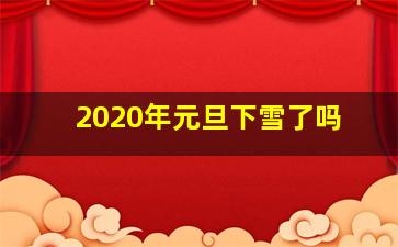 2020年元旦下雪了吗