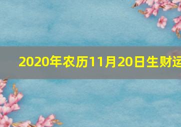 2020年农历11月20日生财运