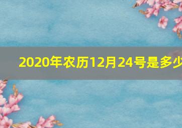 2020年农历12月24号是多少