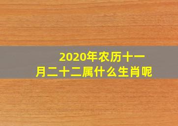 2020年农历十一月二十二属什么生肖呢