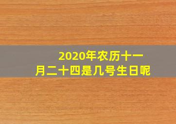 2020年农历十一月二十四是几号生日呢