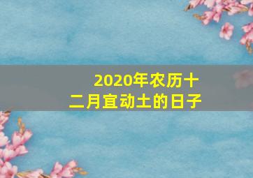 2020年农历十二月宜动土的日子