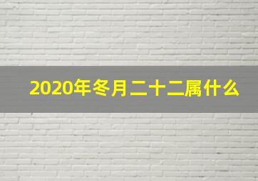 2020年冬月二十二属什么