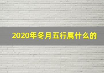 2020年冬月五行属什么的